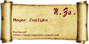 Meyer Zselyke névjegykártya